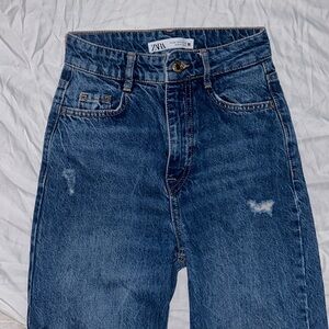 Zara Straight Leg High Waist Jeans